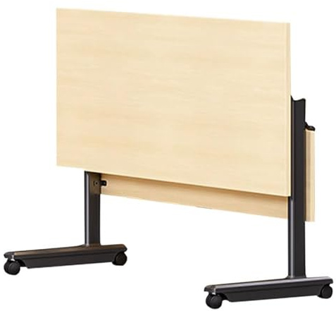 Meedlopia Tragbarer, zusammenklappbarer Konferenztisch mit Rädern, Klapptischplatte, Mobile Besprechungstische, stapelbarer Schulungstisch für Seminarräume, einfache Montage, 140 x 39 x 75 cm
