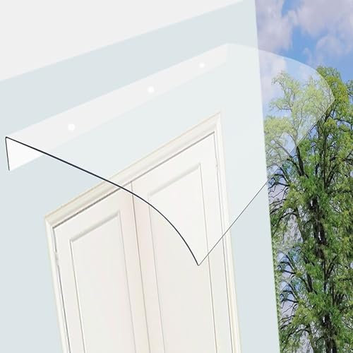 Auvent De Porte D'Entrée Transparent, Marquise De Fenêtre En Polycarbonate, Abri Banne Invisible, Entree Protection, Pour Jardin, Balcon, Climatisation(50x120cm/19.7x47.2in)