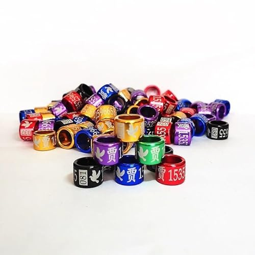 50PCS Personalized 8mm ID x 8.8mm Height Pigeons Bands Aluminum Closed Rings