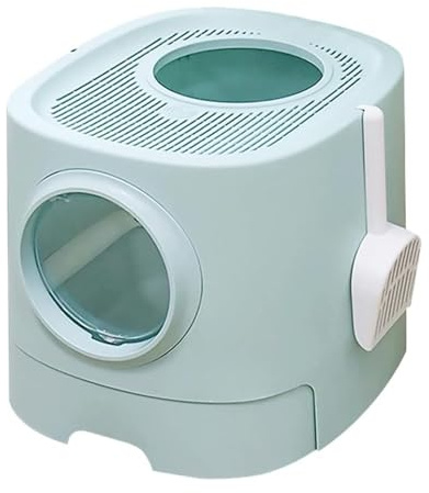 Gatitos Baño para Gatos Caja De Arena para Gatos Completamente Cerrada con Pala para para, Diseño Cajón A Prueba Salpicaduras, Inodoro Grande para Hogares(Grün)