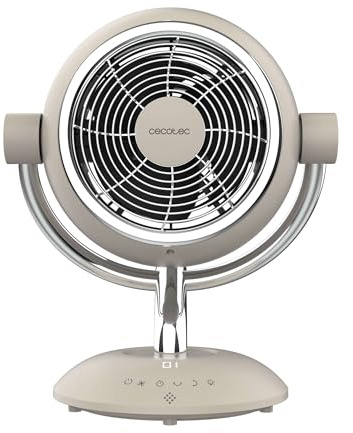 Cecotec Ventilador de Sobremesa Circulador de Aire con Luz LED EnergySilence 960 Cyclone Desk Eve. 35W, 6 Velocidades, Oscilación e Inclinación Ajustables, Temporizador, Pantalla, Táctil y Mando