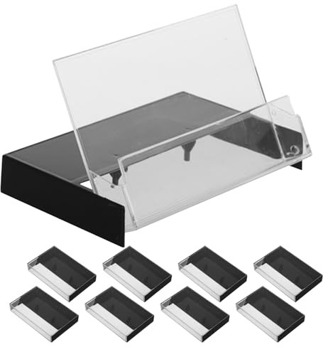 PAMINGONO Set da 9 Custodie Protettive per Cassette Audio in Plastica Trasparente, Contenitori Salvaspazio per Nastri Vintage, Portacassette per Collezionisti, Dj e Archiviazione