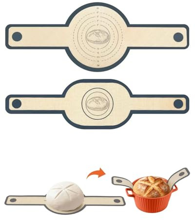 TOZBLEU 2 Unidades Tapete de Silicona para Horno - tapete de silicona para hornear,Antiadherentes, Fáciles de Limpiar, Reutilizables con Asas Extra Largas, Ideales para Pan y Masa(Redondo y Ovalado)
