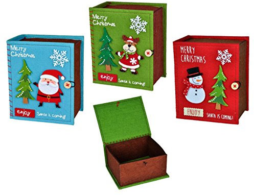 matrasa Geschenkbox für Weihnachten Buch aus Filz - Geschenkverpackung Geschenkschachtel Rot