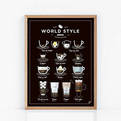 FOLLYGRAPH Kaffee Poster - World Style Coffee - Bild, Print, Kunstdruck, (21x30cm)