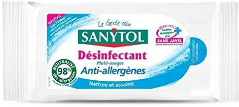 Sanytol Lingettes Désinfectantes Multi-Usages Anti-Allergènes 48 Lingettes (lot de 4)
