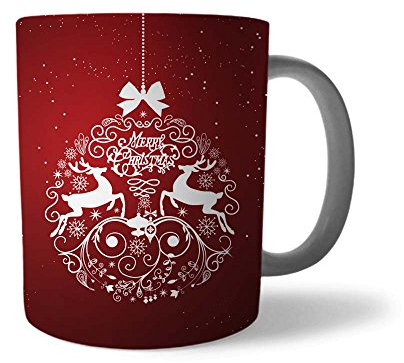 Babloo Tazza di Natale Idea Regalo Natalizia Ghirlanda Rossa