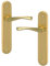 Juego de MANIVELAS puerta con placa larga modelo MAR - acabado latón mate – material aluminio - medida de la placa 238 mm de alto x 44 mm de ancho y manilla de 120 mm de longitud