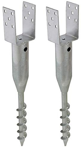 TRUTZHOLM 2x Bodenhülse U-Profil feuerverzinkt für 9x9 cm Vierkanthölzer