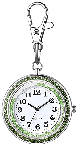 Lancardo Reloj de solapa con llavero para hombres y mujeres, reloj de bolsillo con hebilla para mochila, cinturón fácil de transportar, C