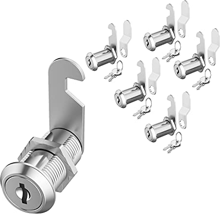 Confezione da 5 serrature a camma per armadietti con chiave uguale da 3,8 cm, con chiave, serrature per porte di archiviazione, cassetti, cassette postali, cassette degli attrezzi, porta del camper,