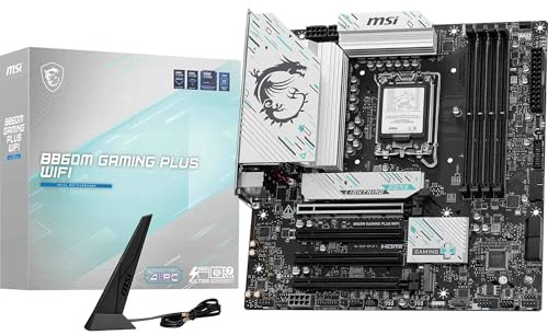 MSI B860M GAMING PLUS WIFI Motherboard, mATX - Supports Intel Core Ultra Processors (Series 2), LGA 1851 - DDR5 Memory Boost 8800+ MT/s (OC), PCIe 5.0 x16, M.2 Gen5, Intel Killer 5G LAN, Wi-Fi 7