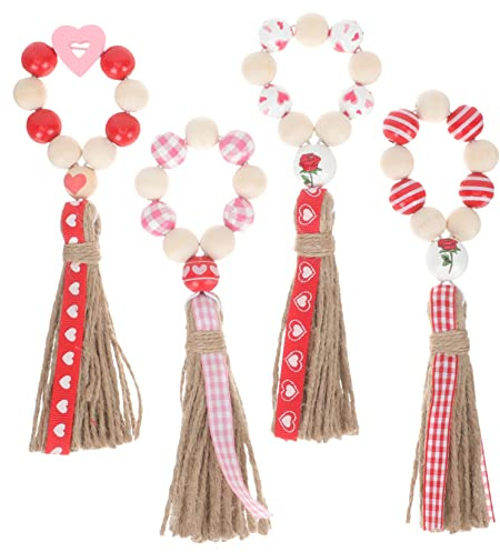LIFKOME 4piezas Anillas para Servilletas De Madera Perlas para Decoración De Mesa Anillos De Servilleta para Fiestas y Eventos Accesorios De Mesa Elegantes y Resistentes