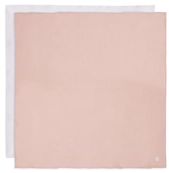 Jollein Musselin Tuch Baby - Wild Rose/Ivory - 2er Pack - 115x115cm - 100% Baumwolle - Oeko-TEX Zertifiziert - Spucktuch Baby - Altrosa/Elfenbeinfarben