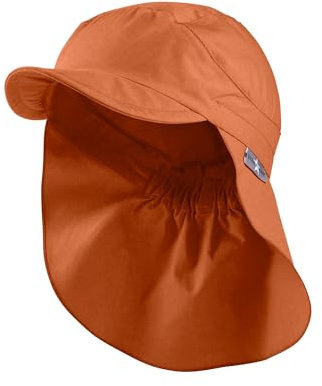 Sterntaler Schirmmütze Nacken Basic - Unisex Baby- und Kinder Mütze mit Nackenschutz, Ohrenklappen und Bindeband - UV-Schutz 50+ Hut aus Popeline (Bio) - Sommer Kopfbedeckung - rost, Größe 39