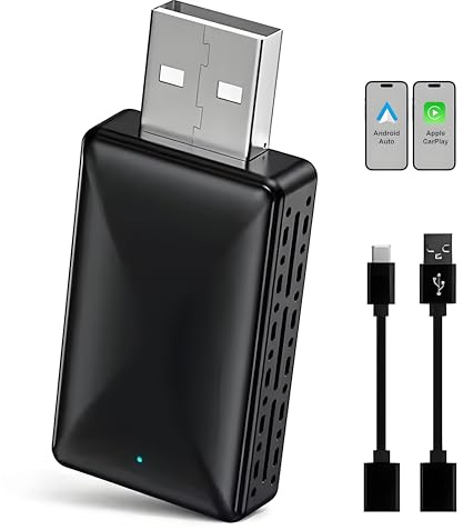 Aototeck 2 in1 Wireless Carplay e adattatore per Android Auto | adattatore dongle wireless per Android Carplay per auto, adattatore Bluetooth Carplay per auto, plug & play, bassa latenza
