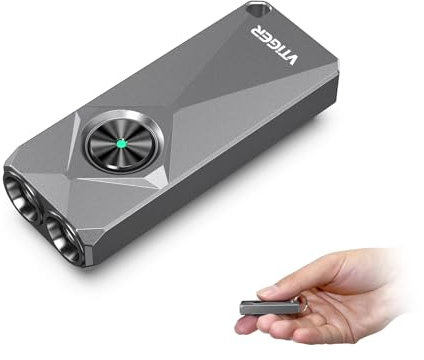 VTIGER K1 Schlüsselanhänger Taschenlampen, 800 Lumen tragbares flaches Licht, Wiederaufladbare Mini Taschenlampe mit Clip, Kompakte LED Lampe mit Magnet für den täglichen Gebrauch, Camping, Notfall