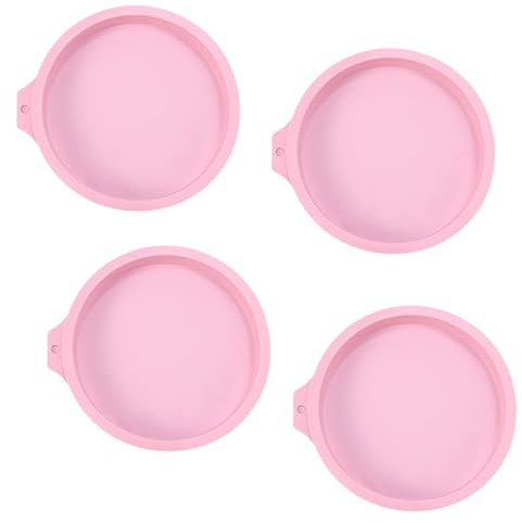 NCOALE 4 stampi in silicone rotondi, 6 pollici, set di piccoli stampi in silicone, antiaderenti, per torte a strati, torte di frutta, pizza, budino (15 cm)