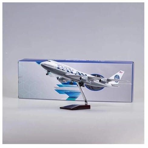 LIUSANG Scale aircraft 47cm 1/150 for Airplane 747 B747 Aircraft PAN AM Airline Model Diecast Resin Plane Passenger Aircraft Model Suitable for display(No light)