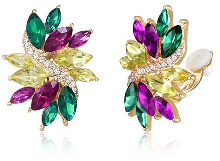 EVER FAITH Damen Marquise CZ Party Täglich Floral Leaf Ohrstecker