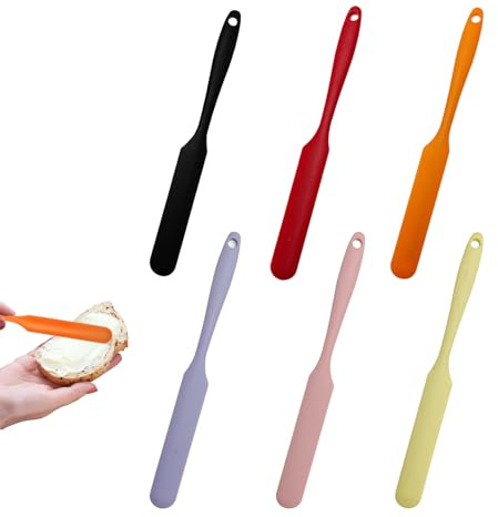 WOUYTPE 6 Pièces Mini Spatule Silicone, Spatules Cuisine Silicone, Spatule à Pâte, Convient pour la Cuisson, la Cuisine, etc., Peut être Utilisé à Haute Température, Design Ergonomique