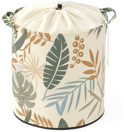 Prendi Home Vikbar leksaks- och tvättkorg för barn – 37 x 40 cm förvaringskorg med djurmotiv, ventilerande nättyg, perfekt för barnrum, babyrum eller badrum