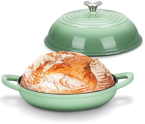 Bread Dutch Oven for Sourdough Baking (5.5 QT), Joyfair Enameled Cast Iron Dutch Oven Pot with Lid, Sourdough Bread Pan with Dual Handles, Non-Stick & Even Heat, Oven-safe up to 500°F, Pistachio Green
