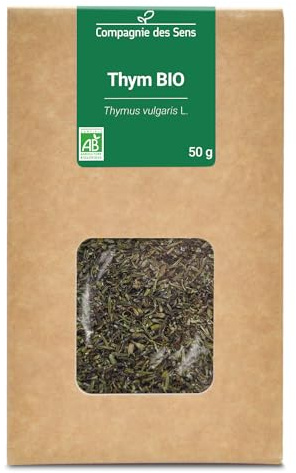 Tisane de Thym BIO (Thymus Vulgaris) – Feuilles entières en vrac pour infusion - 50g - Tisane - garantie sans colorants ni conservateurs, 100% BIO