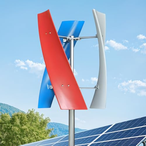 JFOZDM 1000W 3 Pale Pala Eolica, Verticale Turbina Eolica, Generatore Eolico Domestico, Silenzioso, Generatore Eolico per Camper Marino Casa, Apparecchiature Industriali, Magnete Permanente, 12V 24V