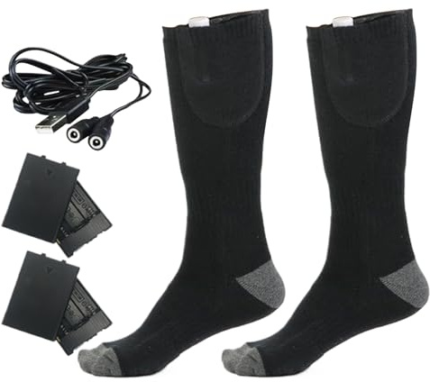 Chaussettes Chauffantes à Batterie | Réchauffables Jusqu'à 6 Heures - Chauffant Les Pieds pour Personnes Âgées Adultes Femmes Hommes Cyclistes Ski Pêche Camping Travail