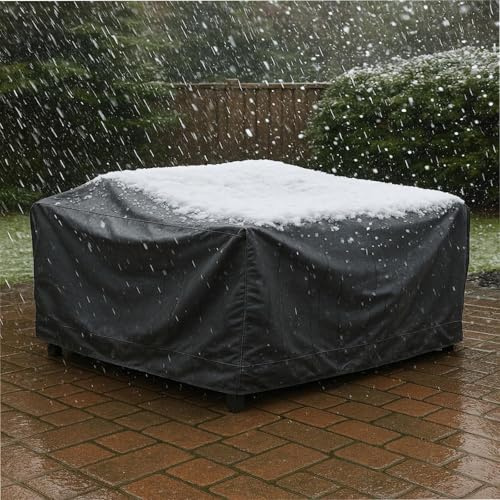 OOOXZO GartenmöBel Abdeckung Wasserdicht Nach Maß 130x60x75cm/LxBxH Terrassenmöbel Abdeckhaube, 600D Oxford Wetterfest Rechteckig Schutzhülle für Gartentisch mit Zugkordel & Winddichte Schnalle