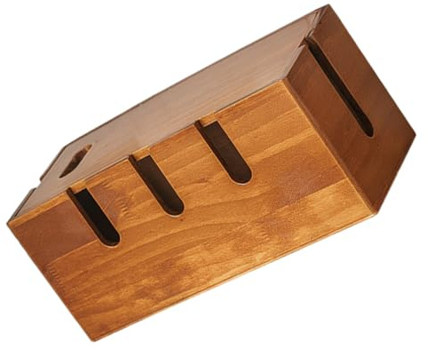 HOMSFOU Caja Organizadora de Cables de Madera Maciza Gran Capacidad para Gestión y Almacenaje Escritorio y Resistente para Ocultar Regletas y Enchufes Oficina o Salón