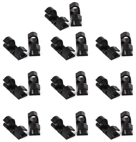 Zambuph Confezione da 20 fermacavi Raccolta di cavi Pratico Sicuro a parete Fermacavo Fermacavo Solidità trasparente