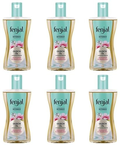 6x fenjal Intensiv Duschöl Avocadoöl & Sheabutter cremiger Duft,normale bis sehr trockene Haut-Intensiv Reichhaltige Pflege Die vegane Formel des Dusch Öls,225ml (6er Pack)