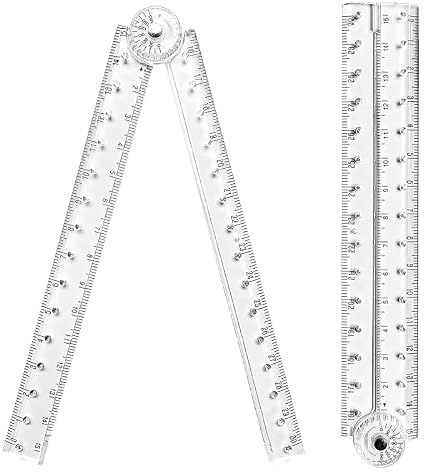 1Pack Clear Folding Ruler(30cm / 12 Inch), Shatter-Resistant, Portable for School, Office & Craft