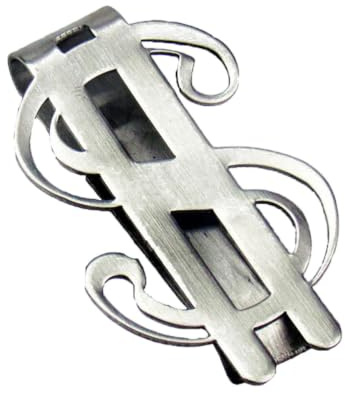 IDEANATEGRATE Pinza para Billetes Clip para Dinero de Acero Inoxidable Plata Diseño Doble Cara y Tamaño Compacto y Porta Tarjetas para Hombres y Mujeres