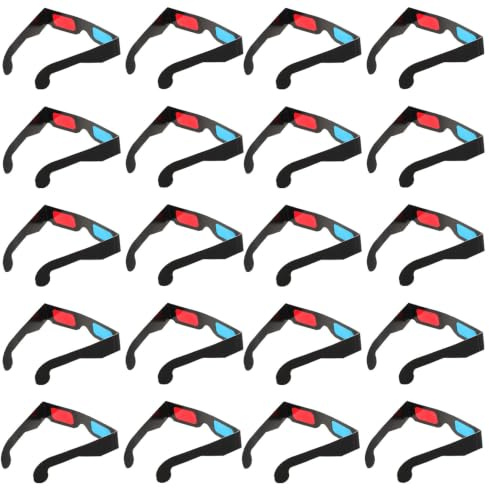 CORHAD 50pcs Red and Cyan Anaglyph 3d Glasses with Black Paper Frame, Lightweight and Portable Flat Design for Stereoscopic Viewing of Comic Books, Dvds, Cinema Room, and Classroom Use