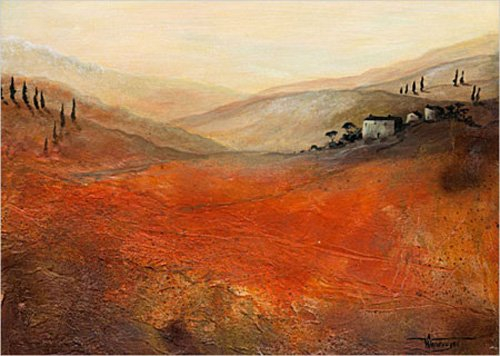 empireposter Waldvogel, Anne - Toskana I - Kunstdruck Artprint Landschaftsgemälde Toscana Italien Grösse 70x50 cm + 2 St Posterleisten Kunststoff 93 cm transparent