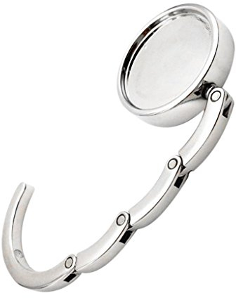 Nopea Purse Haken Frauen Falten Tasche Handtasche Haken Aufhänger Halterung Tisch des Ladie Tasche Handtasche Haken Kleiderbügel Halter Silber