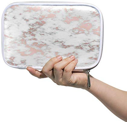 RXYY Federmäppchen Marmor Rose Gold Textur, Halter Mäppchen Reißverschluss Schreibwaren Reise Beutel Bürste Kosmetik Stifttasche für Schule Mädchen Jungs