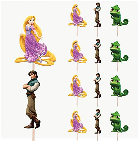 AK Giftshop Tangled Rapunzel Birthday Party Food Cupcakes Picks Decorations Toppers (Pack of 14)