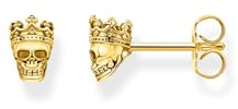 THOMAS SABO Ohrstecker Totenkopf König gold 925 Sterlingsilber, 750 Gelbgold Vergoldung