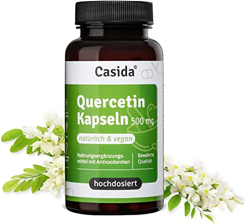 Casida Quercetin hochdosiert mit 500 mg je Kapsel - gewonnen aus Japanischen Schnurrbaum-Blütenextrakt - Aus der Apotheke - vegan - 90 Kapseln