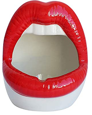 Zunedhys Pot de cactus en céramique pour plantes succulentes, petites fleurs, pot de fleurs sexy à grandes lèvres, pot de fleurs pour bureau, rouge