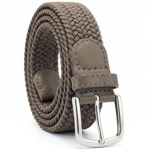 Kinder Stretchgürtel Unisex – Elastischer Flechtgürtel für Jungen & Mädchen | Für Bundmaß 75-90cm, Breite 25mm, lochlos stufenlos verstellbar, abwaschbar, dehnbarer Komfort, viele Farben & Designs