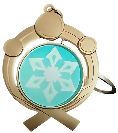 Genshin - Llavero luminoso de juguete de impacto Inazuma Cryo, llavero dorado con figura de juego, llavero con colgante de personaje Genshin, accesorios de cosplay, ojo de Dios, amarillo, M