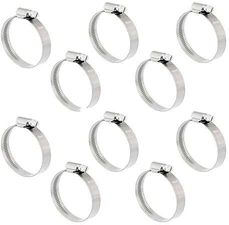 PRIOstahl Schlauchschelle mit Schneckengewinde Klemme Einstellbare Rohrschelle Schellen x 10 Stück Breite: 10 mm Spannbereich: 70-90 mm Befestigung für Rohr Schlauch Rostfrei aus Edelstahl V2A