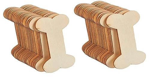 VILLCASE 80stücke Unbeschichtete Holz Hunde-knochen-ausschnitte Für Diy-bastelprojekte Blanko Holzscheiben Zum Malen Kreative Geschenkanhänger Und Dekoration Für Zuhause Und Feiern