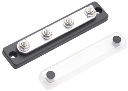 Veemoon 1 Stück 4 Stromschiene Klemmenschienenblock Klemmenblock Bodenverteilerleiste Klemmleisten 12v Elektrische Anschlüsse Anschlussblock Wohnmobil 100a Terminals Bolzen Und :