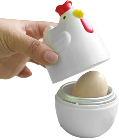 Qiwieod Mikrowellen-Eierkocher, Eierkocher Für Die Mikrowelle | 1 Gekochtes Ei Dampfgarer Dampfgarer Stoessel Förmiger Kapazität, Küchenhelfer, Kreativ Und Effizient Für Ein Schnelles Frühstück